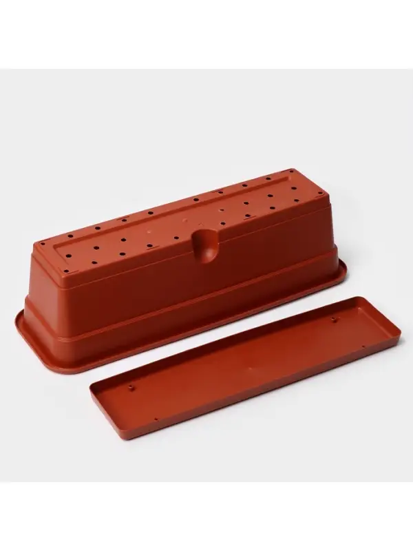 Ящик балконный для цветов, 12 л, 60 см, терракотовый