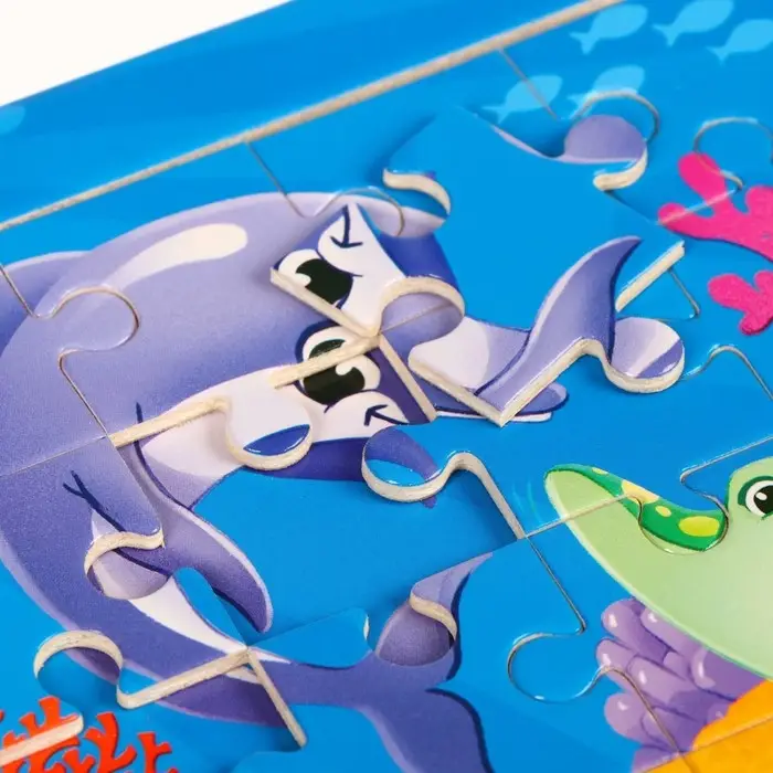 Пазлы «Морской мир», 16 элементов, 14×14 см Пазлы «Морской мир», 16 элементов, 14×14 см