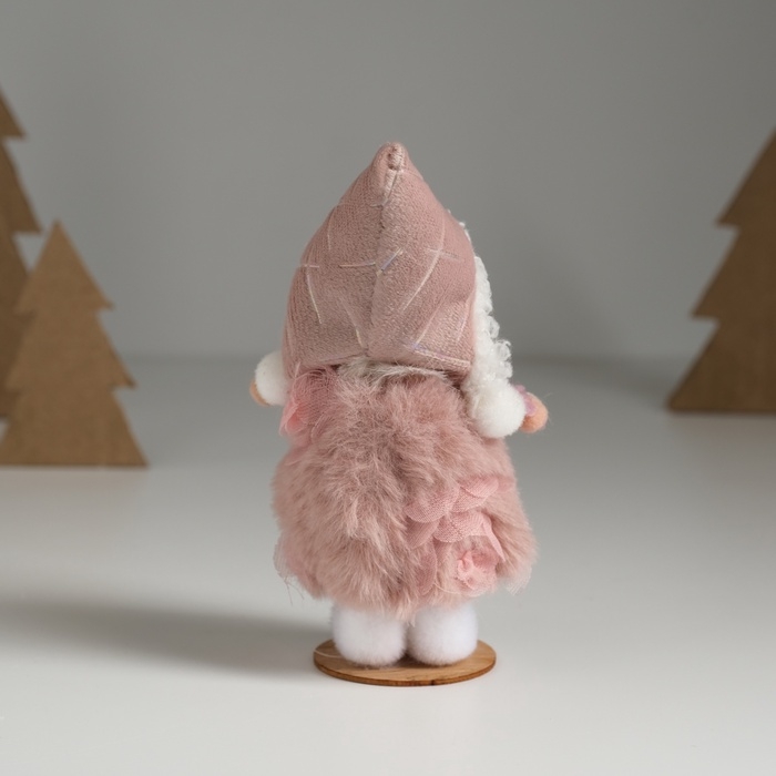 Кукла интерьерная Кукла интерьерная "Девочка в тёплом розовом платьишке" 5,5х5,5х13,5 см