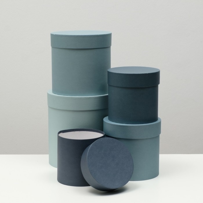 Набор круглых коробок 5 в 1 Набор круглых коробок 5 в 1 "Барракуда" 23 х 23 х 25 - 15 х 15 х 15 см