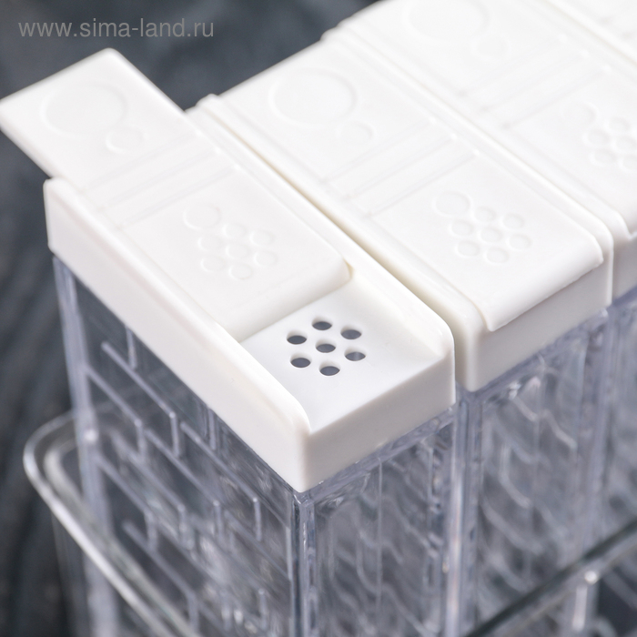 Набор для специй «Компакт», 16×11×7 см, цвет белый Набор для специй «Компакт», 16×11×7 см, цвет белый