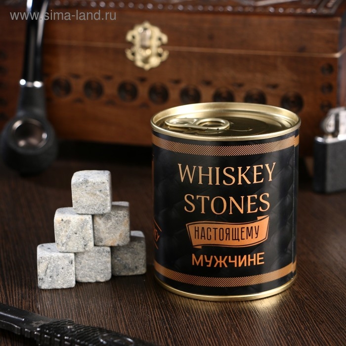 Набор камней для виски  Набор камней для виски "Whiskey stones. Vintage", в консервной банке, 9 шт.