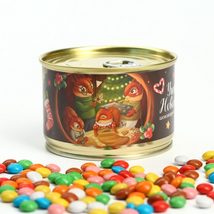 Шоколадное драже в банке Шоколадное драже в банке "Уютного нового года", 100 г