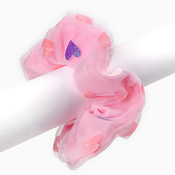 Резинка для волос Резинка для волос "Сердечки", розовая, 11 см, Коты аристократы