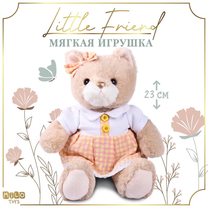 Мягкая игрушка Little Friend, кошечка в персиковом платье, 23 см Мягкая игрушка Little Friend, кошечка в персиковом платье, 23 см