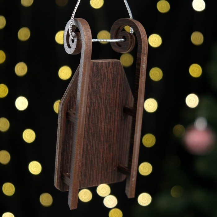 Елочное украшение Елочное украшение "Саночки №3", 12,5 х 6 см