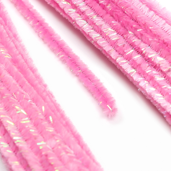 Проволока синельная набор 50 шт., розового цвета, 30 см Проволока синельная набор 50 шт., розового цвета, 30 см