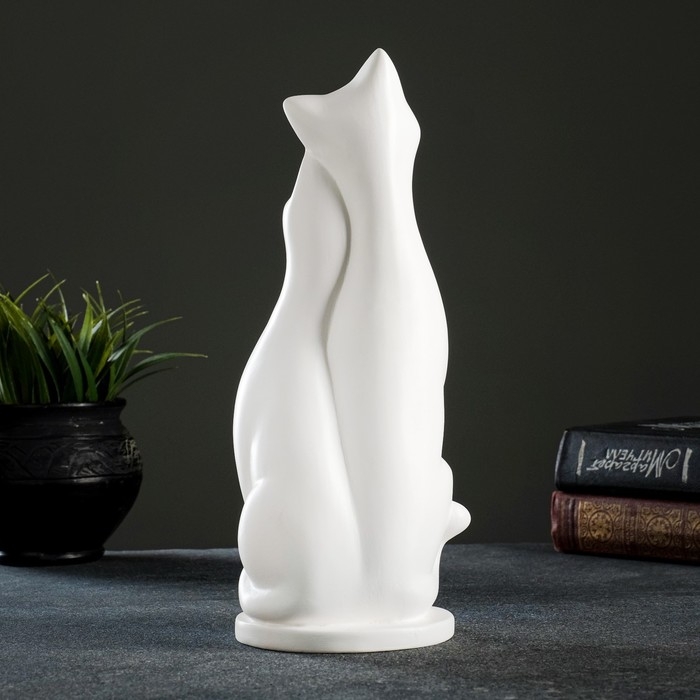 Фигура Фигура "Пара кошек" белая 10х27х10см