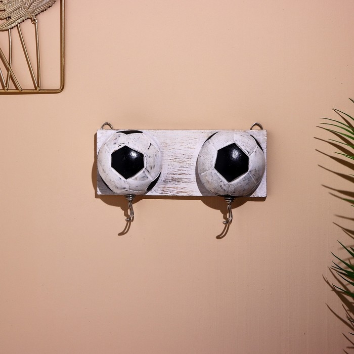 Вешалка Вешалка "Футбол" дерево (2 крючка) 25 см