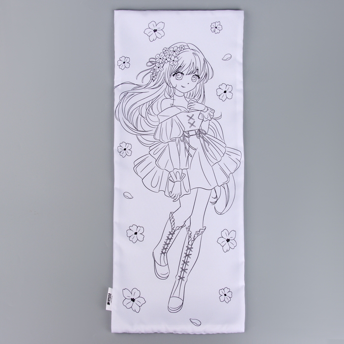 Наволочка под раскраску «Девушка в цветах», 30 х 70 см