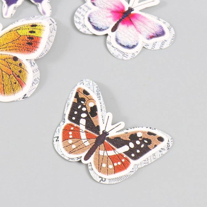 Бабочки картон двойные крылья Бабочки картон двойные крылья "Газетные" набор 12 шт h=4-10 см