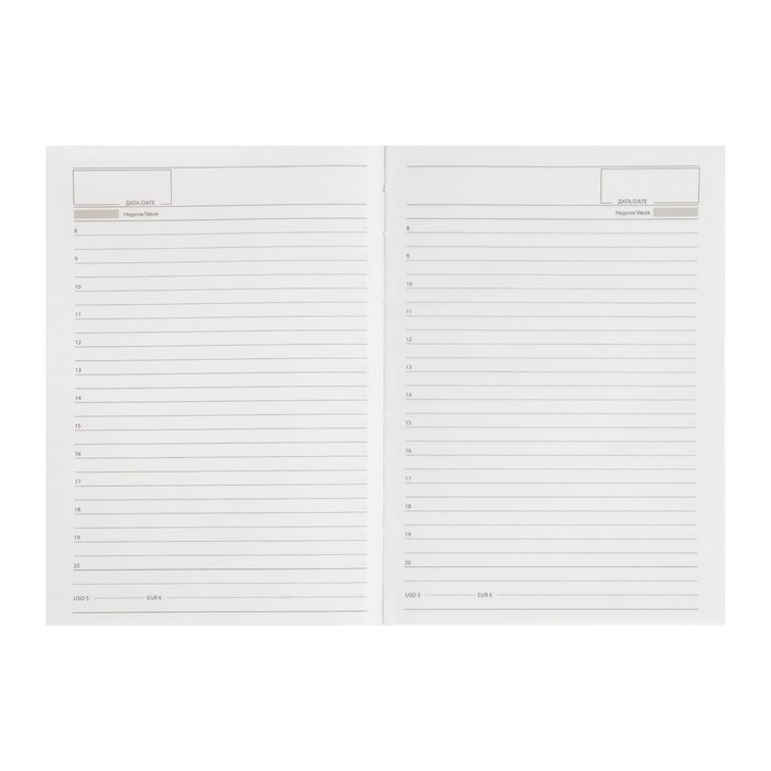 Ежедневник недатированный А5, 80 листов, твёрдая обложка, глянцевая ламинация, Ежедневник недатированный А5, 80 листов, твёрдая обложка, глянцевая ламинация, "ОФИСНЫЕ АТРИБУТЫ. Коллаж", блок офсет