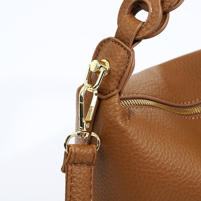 Сумка-багет на молнии, цвет коричневый Сумка-багет на молнии, цвет коричневый