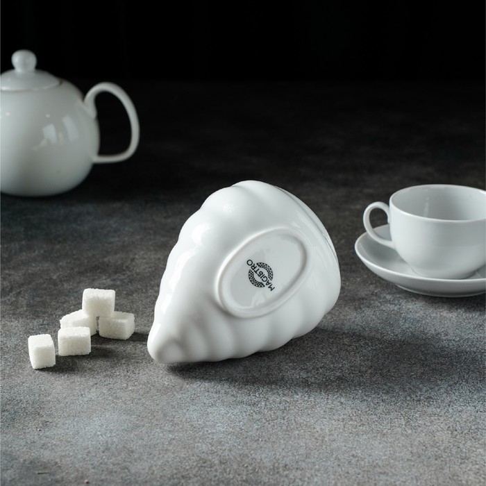 Сахарница фарфоровая Magistro «Ракушка», 330 мл, цвет белый Сахарница фарфоровая Magistro «Ракушка», 330 мл, цвет белый