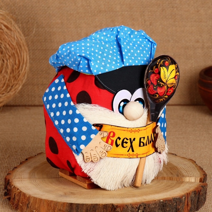 Домовой Санёк Домовой Санёк "Всех благ", с ложкой, 19 х 17 см, микс