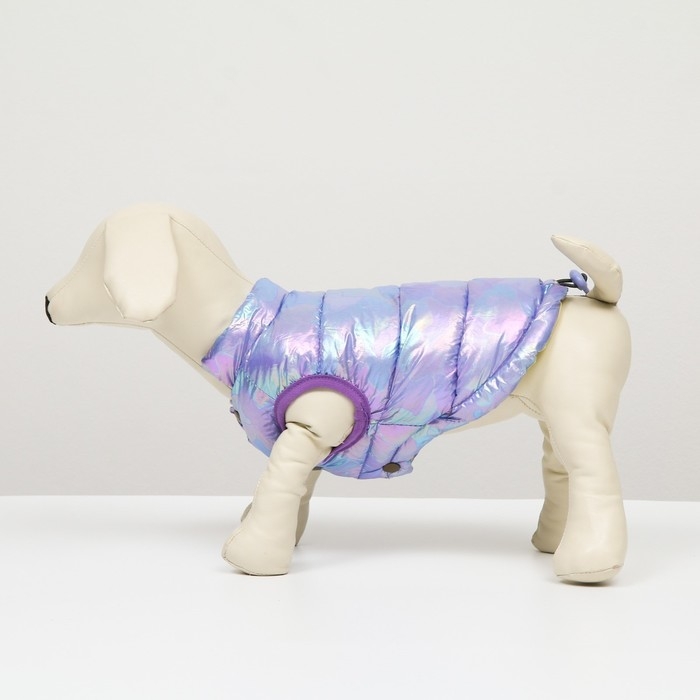 Куртка для собак двухсторонняя с утяжкой, размер 18 (ДС 40, ОГ 50, ОШ 38),фиолетовая/жёлтая Куртка для собак двухсторонняя с утяжкой, размер 18 (ДС 40, ОГ 50, ОШ 38),фиолетовая/жёлтая