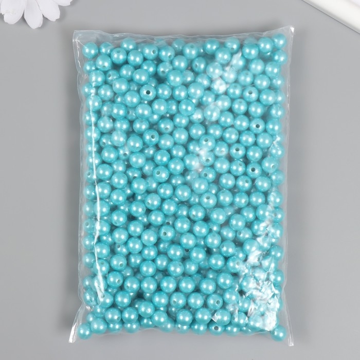 Набор бусин Набор бусин "Жемчуг" d 10 мм, 250 гр, нежно-голубой