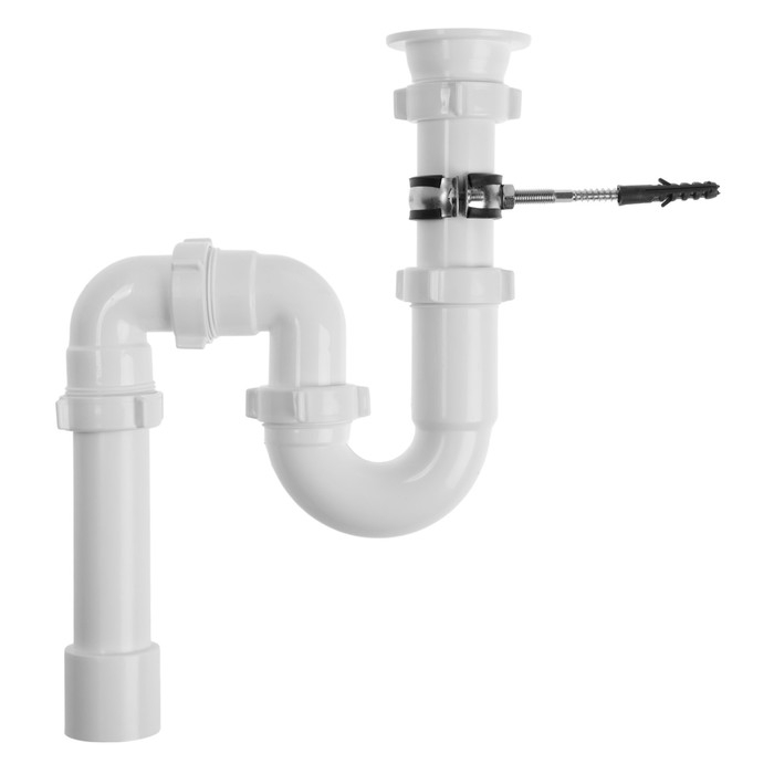 Сифон для мойки ORIO RS-4108, 1 1/2 Сифон для мойки ORIO RS-4108, 1 1/2"х40 мм, круглая воронка d=70 мм, с трубой 40х40/50 мм