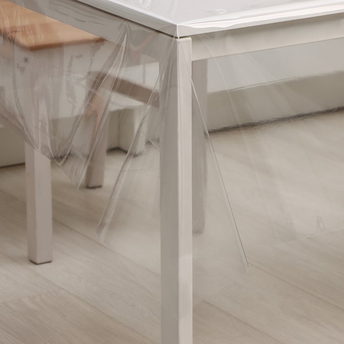 Клеёнка на стол ПВХ Доляна «Жидкое стекло», ширина 137 см, толщина 0,25 мм, рулон 50 м, прозрачная Клеёнка на стол ПВХ Доляна «Жидкое стекло», ширина 137 см, толщина 0,25 мм, рулон 50 м, прозрачная