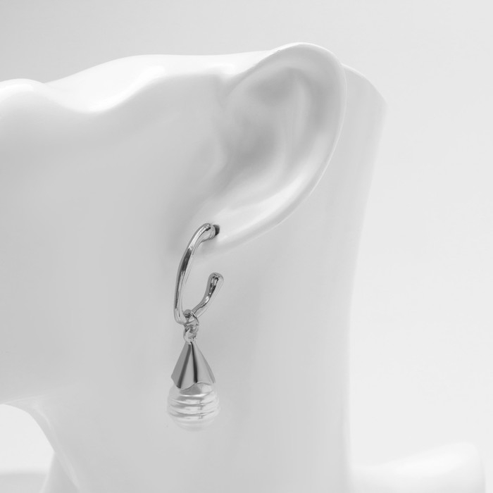 Серьги с жемчугом &laquo;Абстракция&raquo; фортуна, цвет серебро