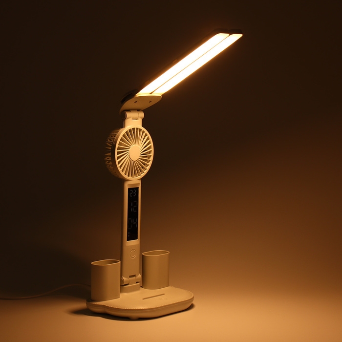 Часы - лампа электронные: календарь, термометр, органайзер, вентилятор, 7 Вт, 3 режима, USB Часы - лампа электронные: календарь, термометр, органайзер, вентилятор, 7 Вт, 3 режима, USB