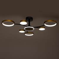 Люстра с ПДУ 2299/7GD LED 136Вт 3000-6000К золото 77х77х18 см BayerLux