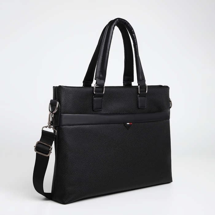 Сумка мужская деловая TEXTURA, 2 наружных кармана, цвет чёрный Сумка мужская деловая TEXTURA, 2 наружных кармана, цвет чёрный