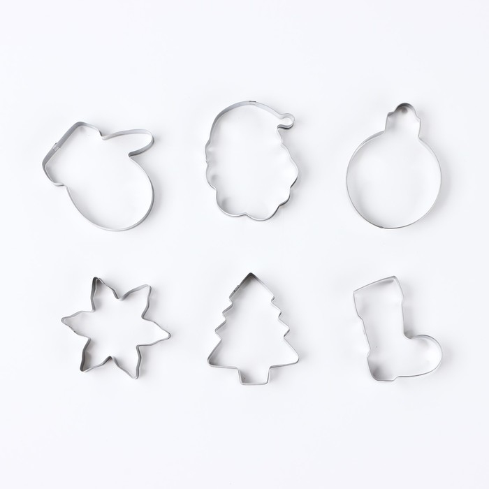 Новый год. Набор форм для печенья «Праздник», 6 шт Новый год. Набор форм для печенья «Праздник», 6 шт