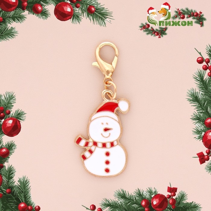 Адресник - брелок Адресник - брелок "СнеговичОК", с карабином