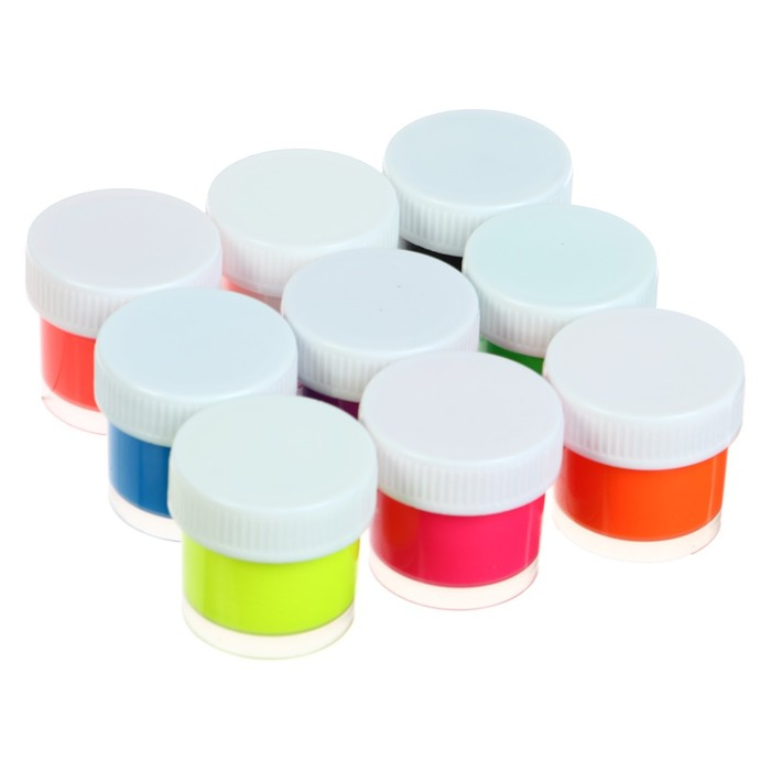 Краска по ткани, набор 9 цветов х 15 мл, Луч, флуоресцентная, акриловая на водной основе Краска по ткани, набор 9 цветов х 15 мл, Луч, флуоресцентная, акриловая на водной основе