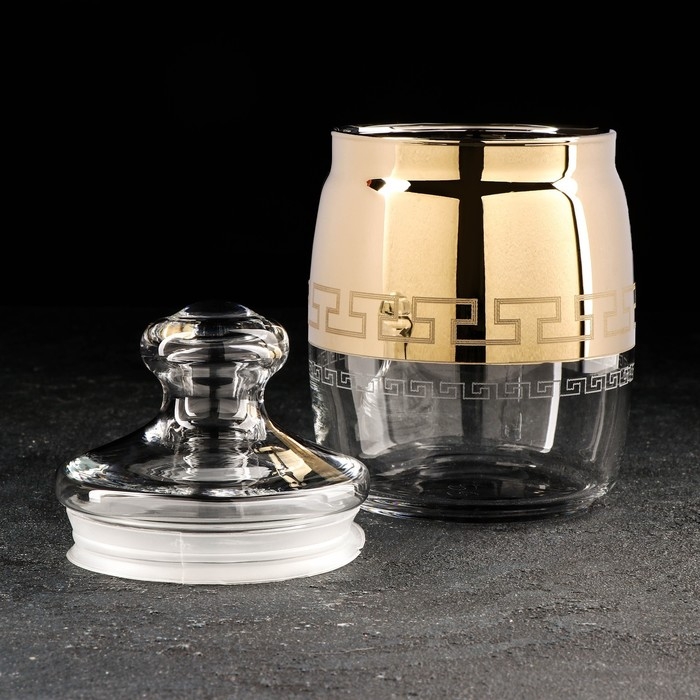 Банка для сыпучих продуктов «Нэро», 940 мл, цвет напыления золотой Банка для сыпучих продуктов «Нэро», 940 мл, цвет напыления золотой