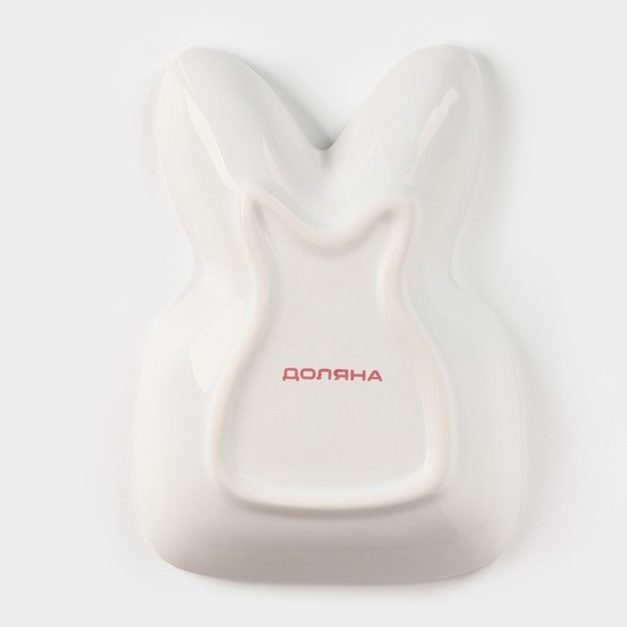Блюдо Доляна &laquo;Зайка в золотом&raquo;, 6,5&times;12&times;3,5 см, цвет белый