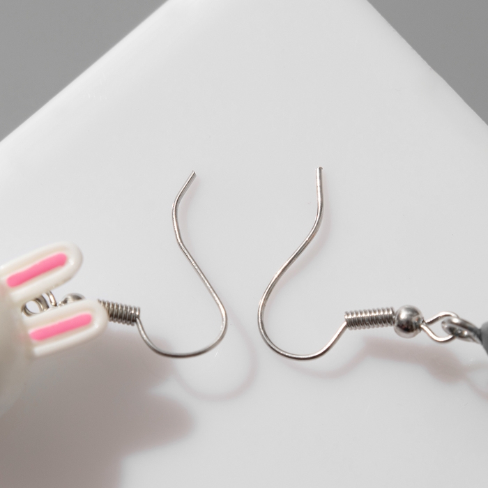 Серьги с эмалью &laquo;Вкусняшки&raquo; зайчик и морковка, цвет оранжево-белый