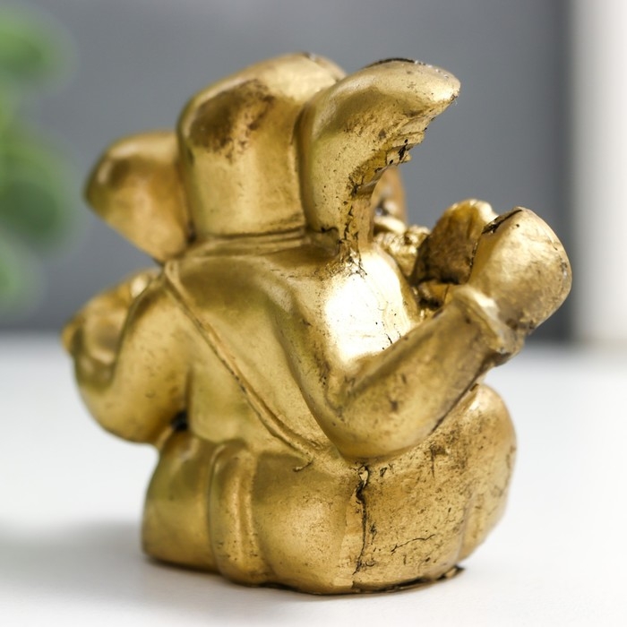 Нэцке полистоун под бронзу Нэцке полистоун под бронзу "Ганеша" (бог мудрости, символ удачи в бизнесе) 4,8х3х6 см