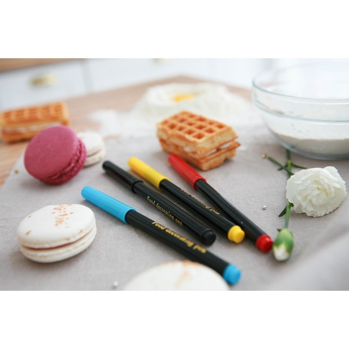 Набор маркеров для украшения десертов, 17 см, 4 шт, разноцветные Набор маркеров для украшения десертов, 17 см, 4 шт, разноцветные