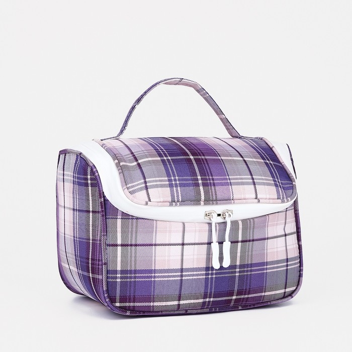 Косметичка на молнии, цвет серый/фиолетовый Косметичка на молнии, цвет серый/фиолетовый