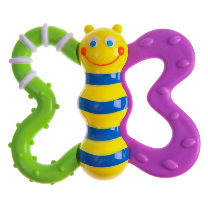 Погремушка «Бабочка» с эластичными элементами, Крошка Я Погремушка «Бабочка» с эластичными элементами, Крошка Я