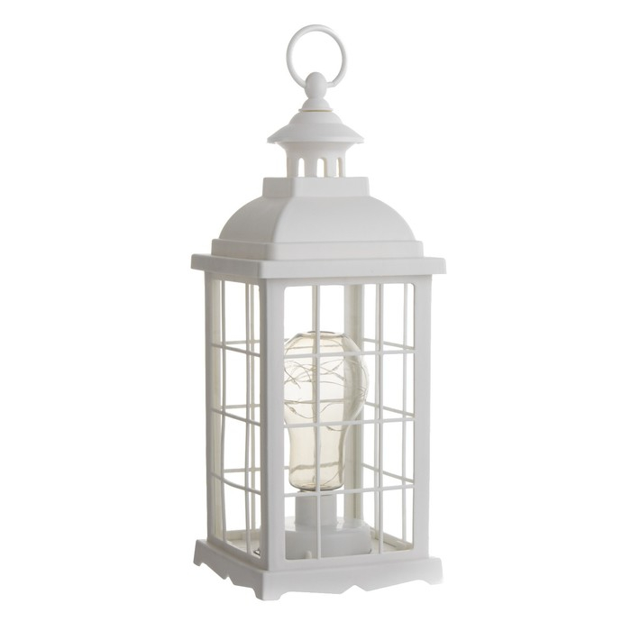 Ночник Ночник "Фонарь и светлячки" белая от батареек 3ААА 35х13,5х13,5см RISALUX