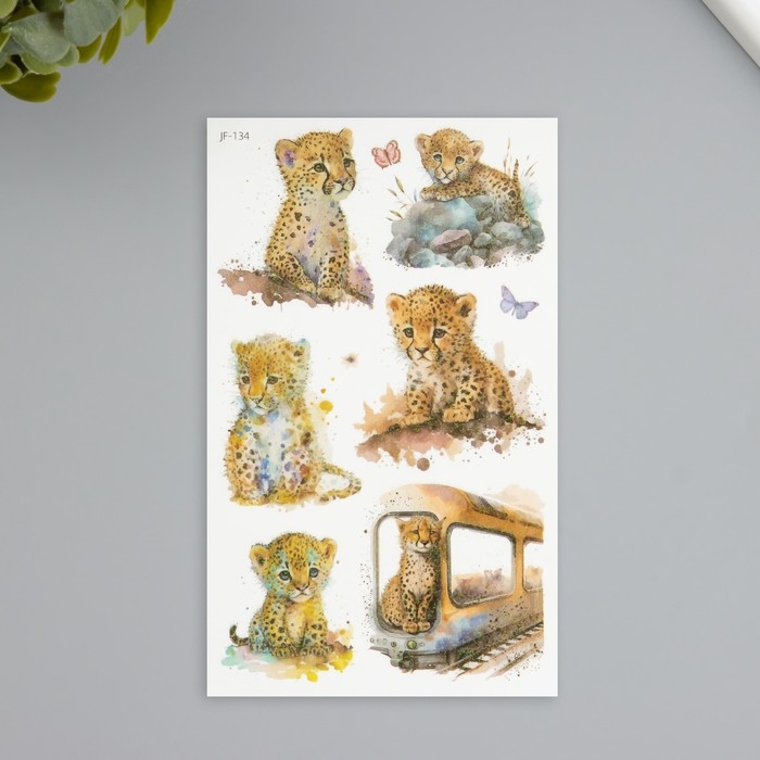 Татуировка на тело фосфорные с блёстками Татуировка на тело фосфорные с блёстками "Леопард" 7,5х12 см