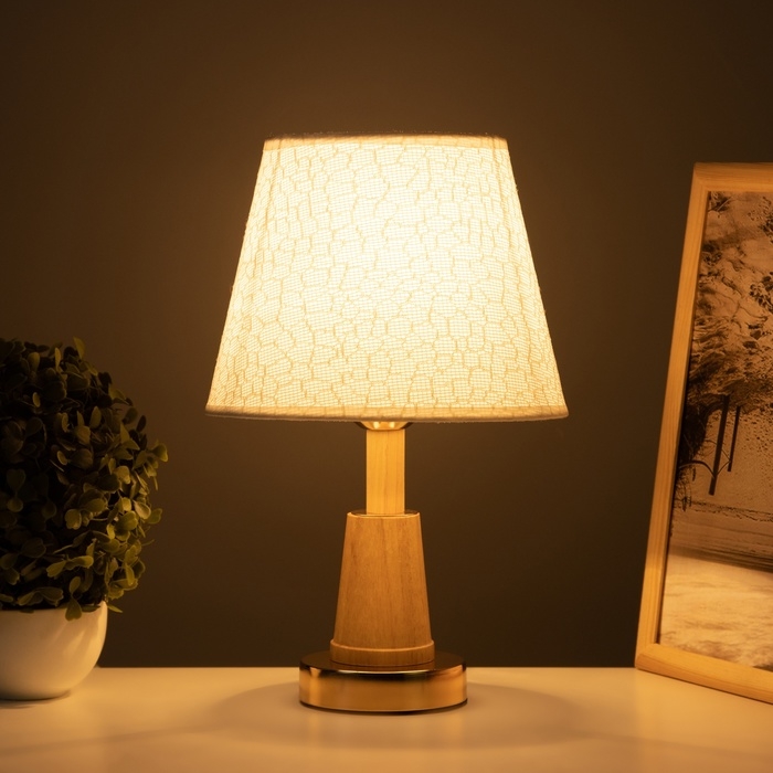 Лампа настольная Лампа настольная "Нина" 1х40Вт Е27 золото/коричневый 21х21х33см