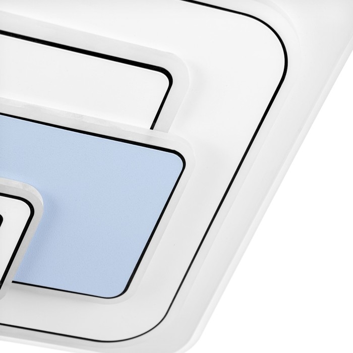 Люстра с ПДУ Люстра с ПДУ "Квадраты" LED 160Вт чёрный-белый-голубой 49х49х10 см