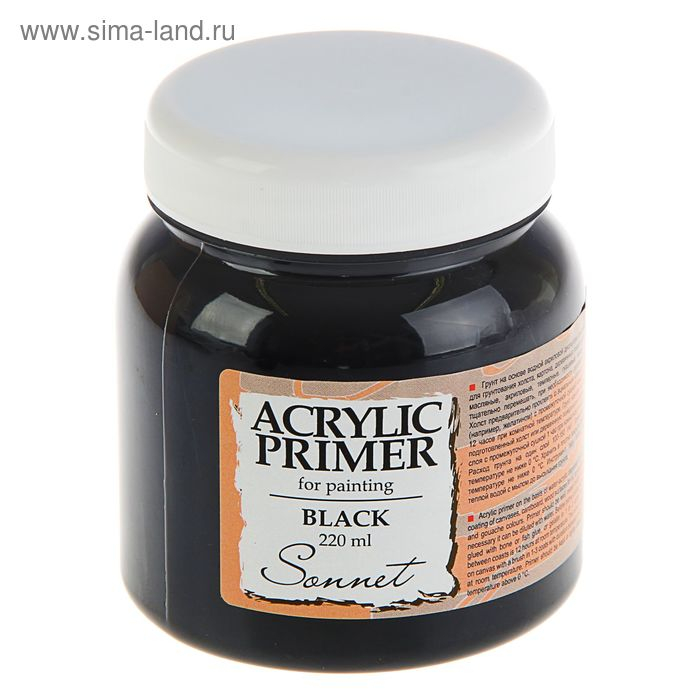 Грунт художественный акриловый ЧЁРНЫЙ, 300 г (220 мл), ЗХК  Грунт художественный акриловый ЧЁРНЫЙ, 300 г (220 мл), ЗХК "Сонет", 2123922