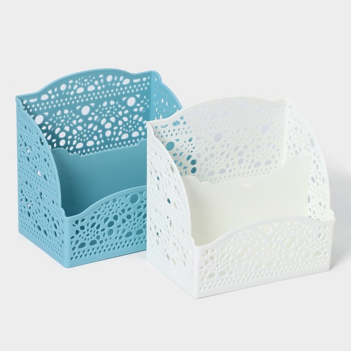 Корзина для хранения «Ажур», 2 отделения, 13,3×8,3×13,2 см, цвет МИКС Корзина для хранения «Ажур», 2 отделения, 13,3×8,3×13,2 см, цвет МИКС