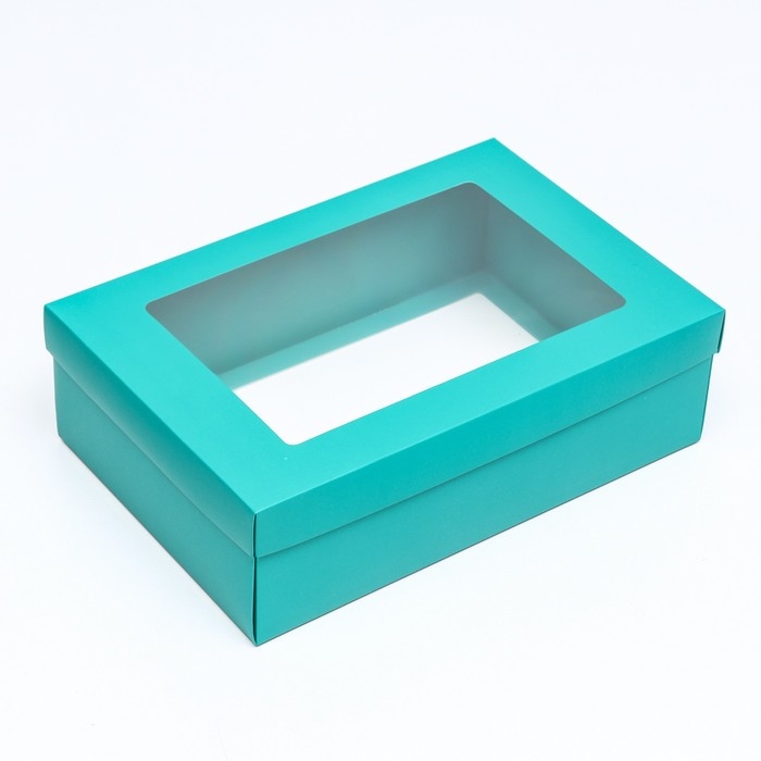 Коробка подарочная складная, упаковка, «Изумрудная», с окном 30 х 20 х 9 см Коробка подарочная складная, упаковка, «Изумрудная», с окном 30 х 20 х 9 см