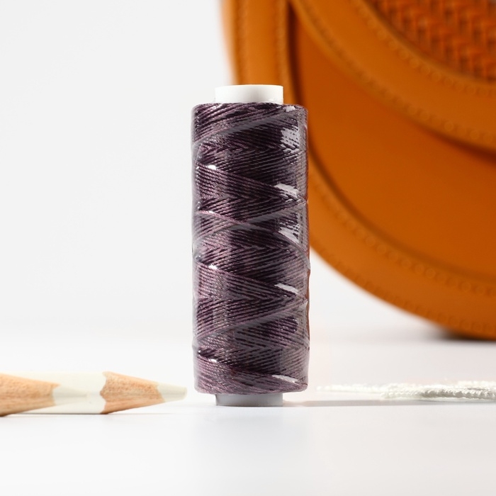 Нитки вощёные, круглые, 300D/3, 0,35 мм, 60 ± 2 м, цвет сливовый Нитки вощёные, круглые, 300D/3, 0,35 мм, 60 ± 2 м, цвет сливовый