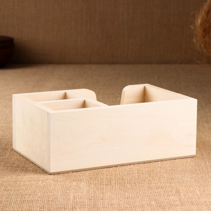 Подставка Подставка "Прямоугольник" из ЛИПЫ, с 3мя отсеками, 15×23×8,5 см