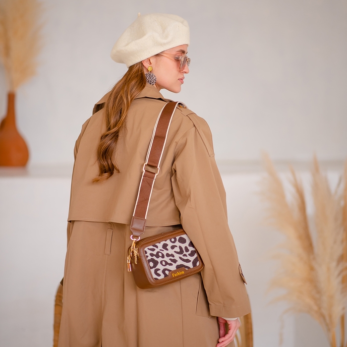 Сумка кросс-боди на молнии, цвет коричневый Сумка кросс-боди на молнии, цвет коричневый