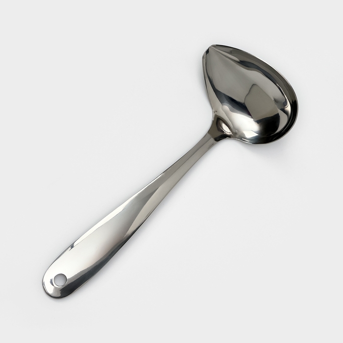 Ложка для соуса из нержавеющей стали Доляна Everyday, 50 мл, 26,5×10 см, толщина 3 мм, цвет серебряный Ложка для соуса из нержавеющей стали Доляна Everyday, 50 мл, 26,5×10 см, толщина 3 мм, цвет серебряный