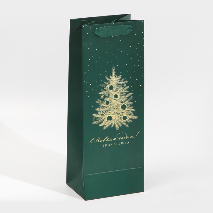 Пакет под бутылку «Тепла и уюта», 13 х 36 х 10 см, Новый год Пакет под бутылку «Тепла и уюта», 13 х 36 х 10 см, Новый год
