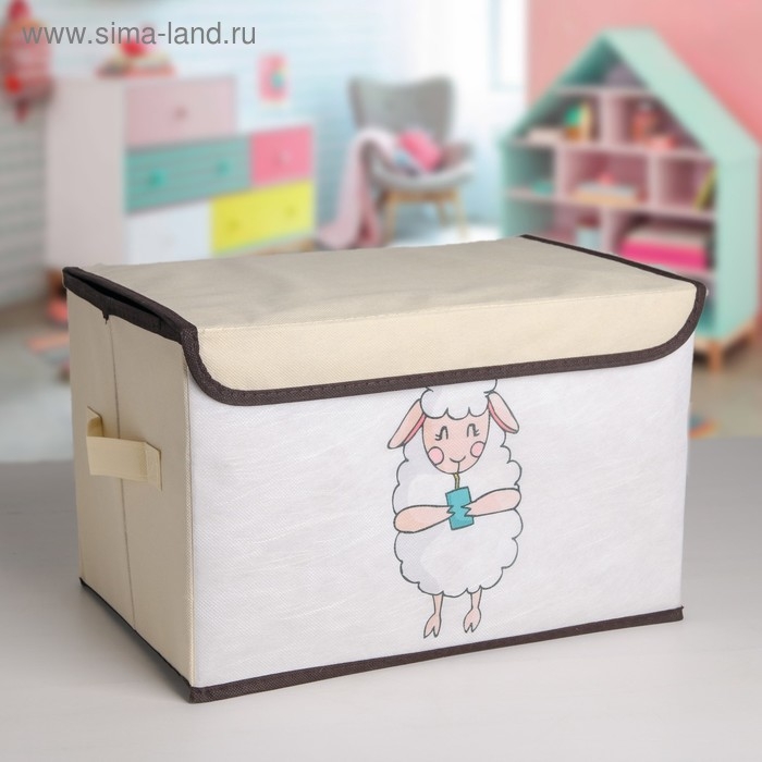 Короб стеллажный для хранения с крышкой «Овечка», 38×25×24 см Короб стеллажный для хранения с крышкой «Овечка», 38×25×24 см
